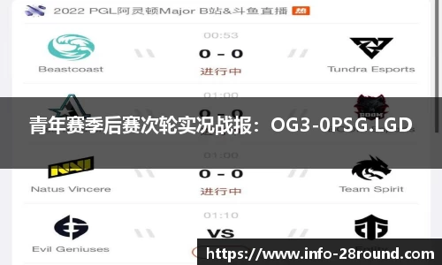 青年赛季后赛次轮实况战报：OG3-0PSG.LGD